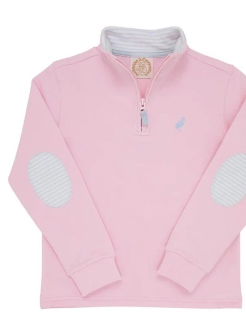 The Beaufort Bonnet Company Pink Pullover with Blue White Stripe Trim Girls Sz 7